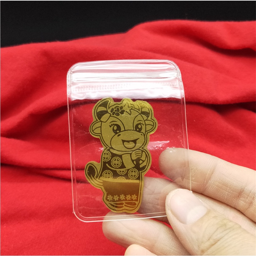 Miếng dán Mèo thần tài - Chú Trâu vàng may mắn chiêu tài, hút lộc dán điện thoại hoặc đựng trong ví tiền - Mario case