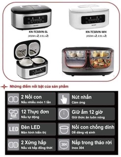 Nồi đôi đa năng Sharp Twin Cooker