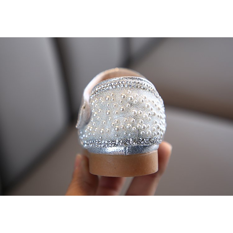 Giày Búp Bê Đế Mềm Đính Ngọc Trai Xinh Xắn Cho Bé Gái