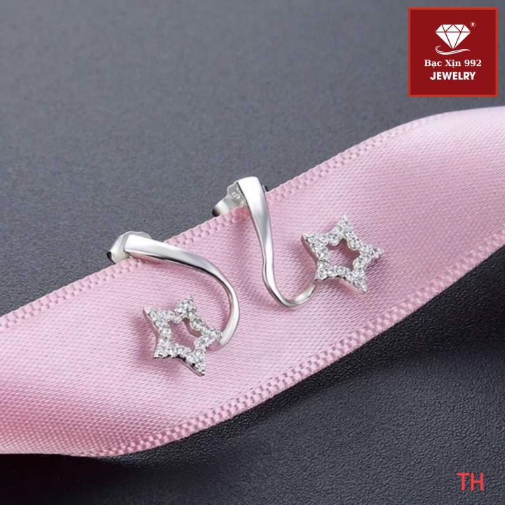 Bông tai bạc hình sao. ❤️Bông tai nữ bạc được thiết kế trẻ trung, thời trang♥️❤️