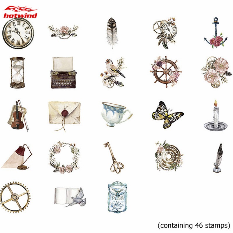 Set 46 Hình Dán Trang Trí Phong Cách Cổ Điển Xinh Xắn