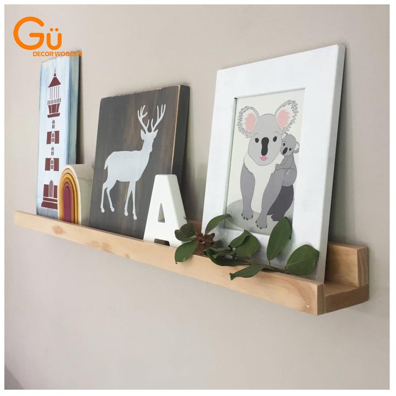 Thanh Gỗ Trag Trí ,Kệ Gỗ Treo Tường,Chất liệu Gỗ Thông Cao Cấp GU DECOR WOODEN