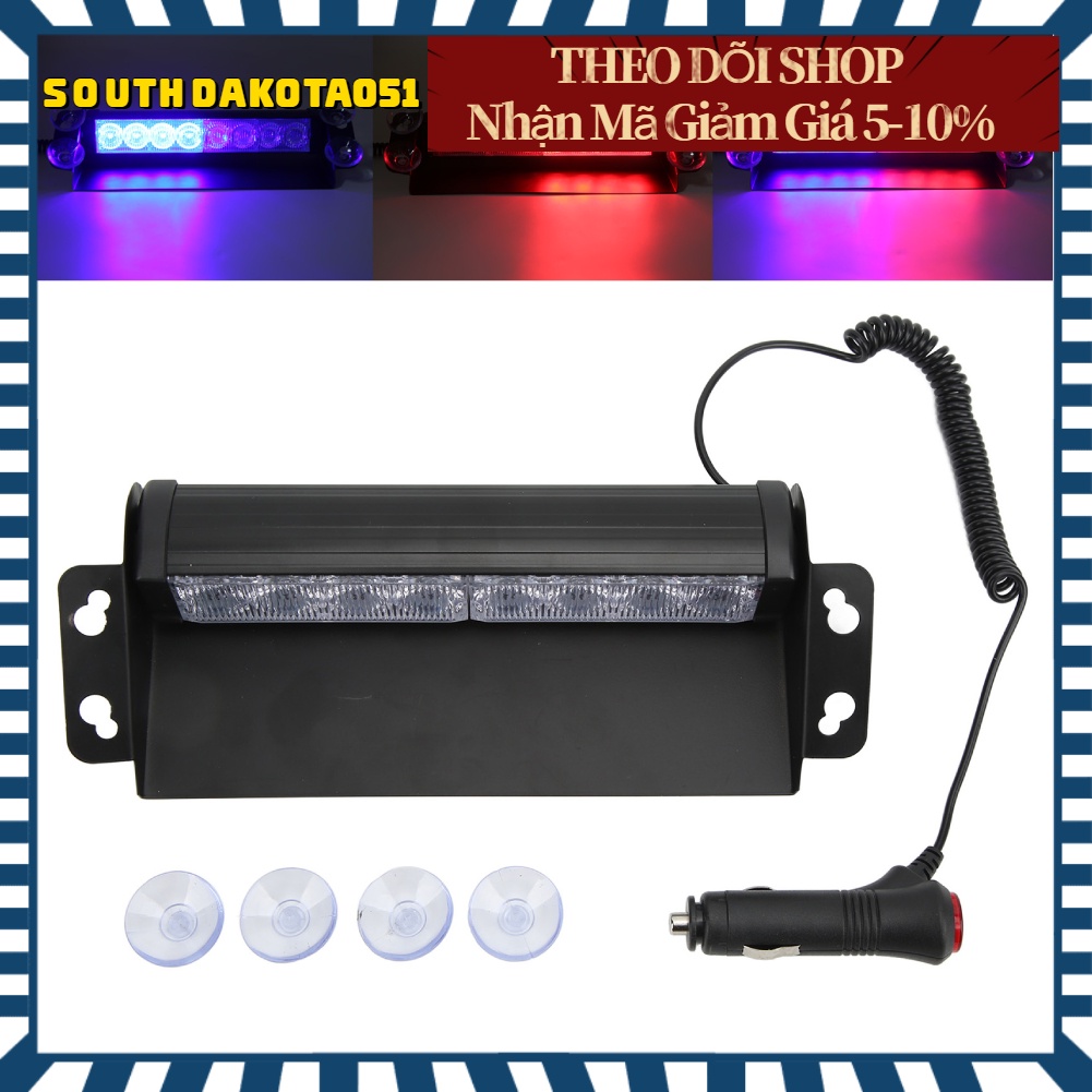 Hàng HOT Đèn flash LED Cảnh báo chiếu sáng nhấp nháy khẩn cấp Màu đỏ và Xanh lam Cho Xe Hơi Xe Tải【Southdakota051】