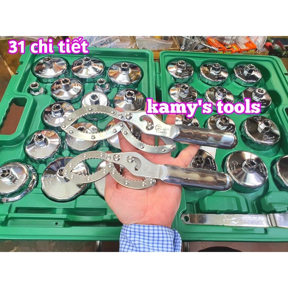 Bộ chén tháo cốc lọc nhớt, cảo vam tháo mở lọc dầu ô tô 31 chi tiết Gongju Lijing Trigoldte