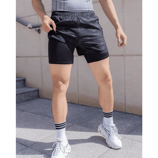 Quần Short Thun Nam 2 Lớp Vải Dù Thun Thể Thao Tập Gym Ngắn Ngang Đùi Chạy Bộ Đạp Xe Đạp Local Brand WoW Men Shop - M228