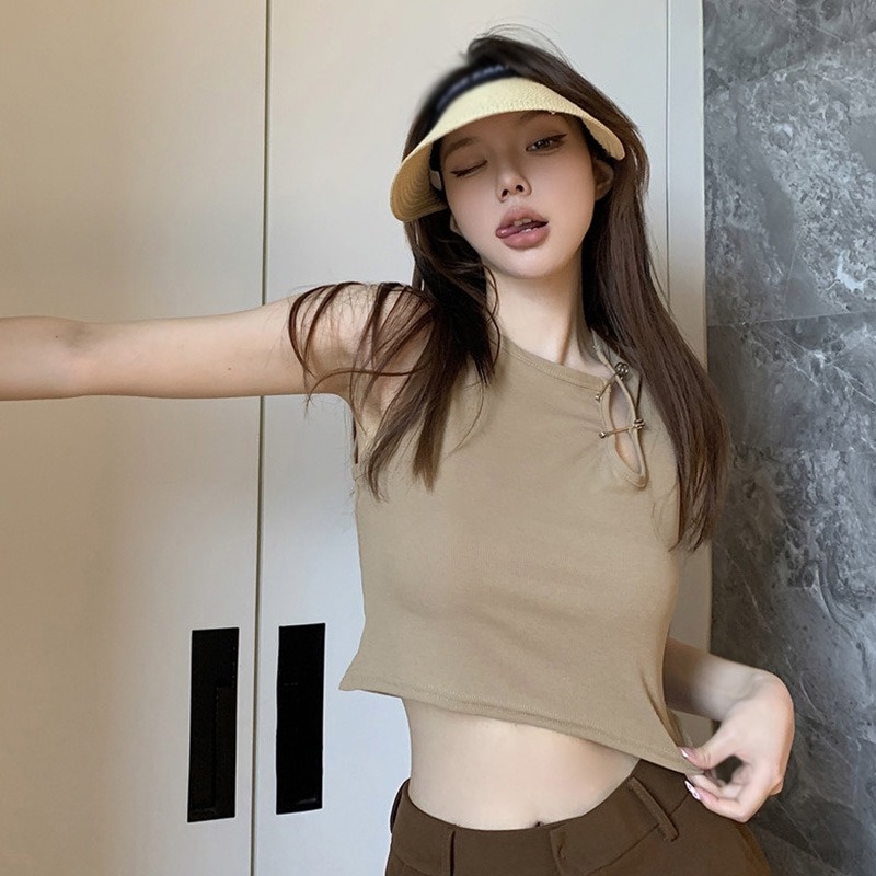 Áo Tank Top Sát Nách Dáng Ôm Thời Trang Mùa Hè Quyến Rũ Cho Nữ