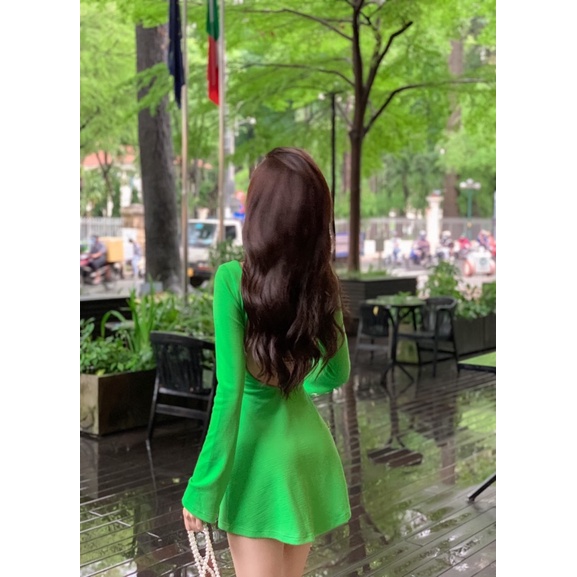 Đầm Tay Dài Hở Lưng Dây Xích - 3260