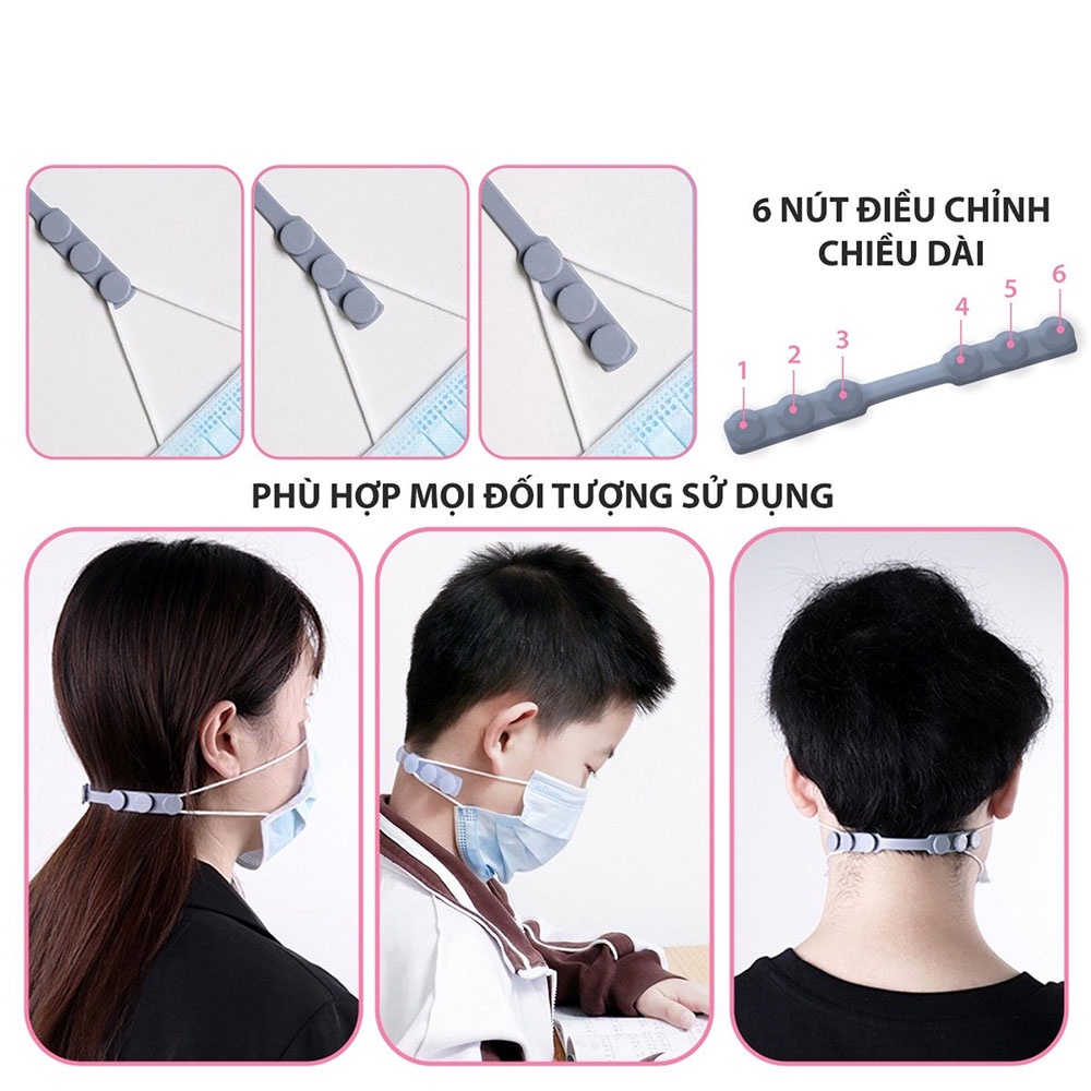 Dây đeo khẩu trang silicone chống đau tai 3 nấc điều chỉnh Micado