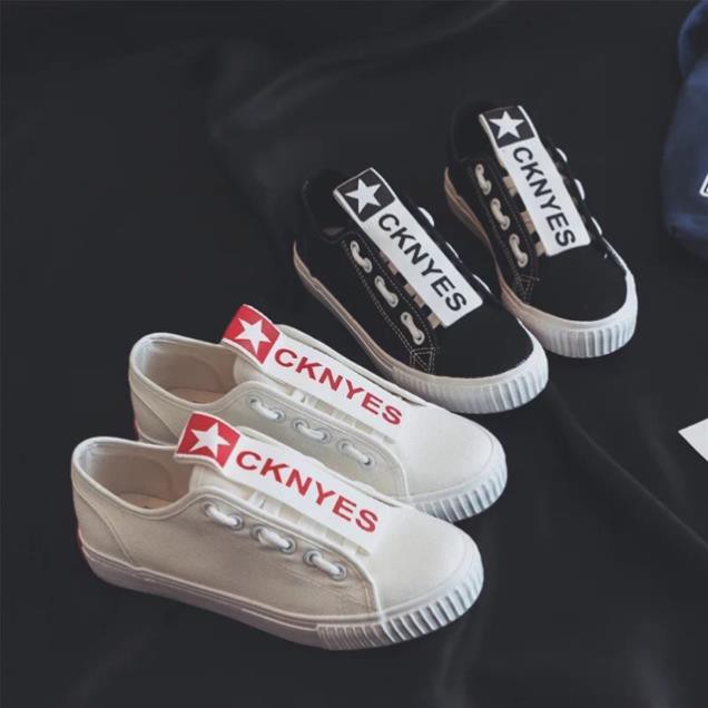 Giày thể thao nữ vải canvas bata CK kiểu dáng đơn giản