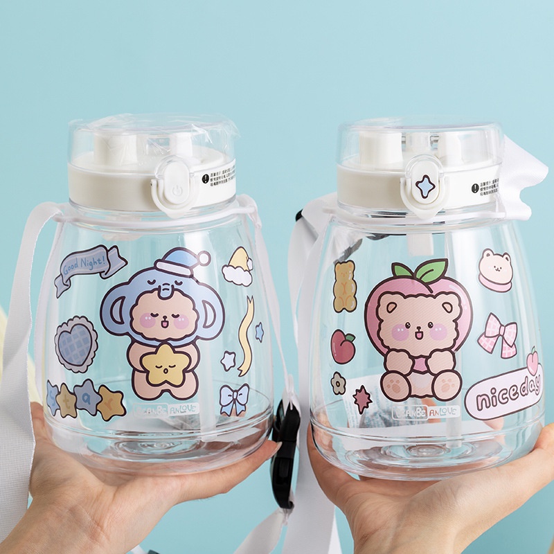 Hình dán trang trí cốc nước cách nhiệt hình động vật dễ thương