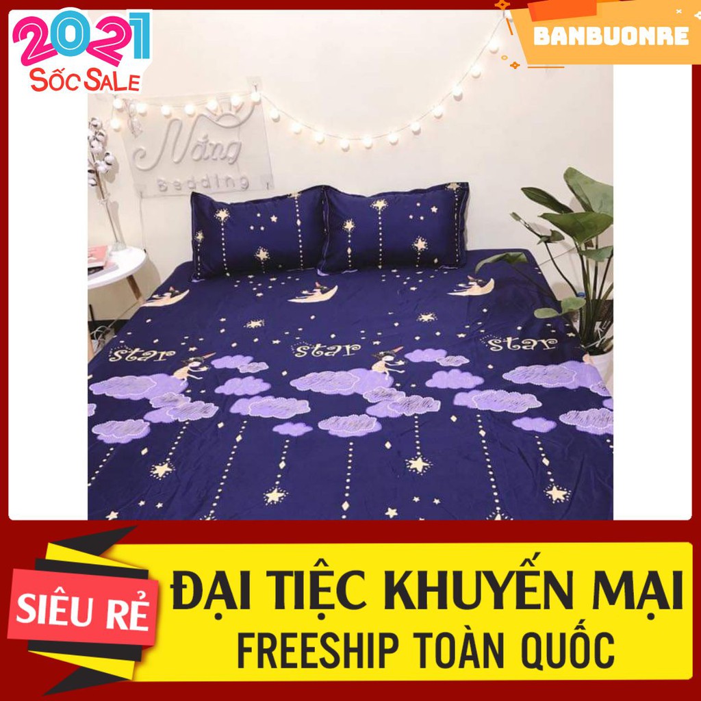 [Free ship-Sale lỗ]Ga trải giường,ga bọc đệm vải mềm mịn,đủ kích thước,sao rơi đêm