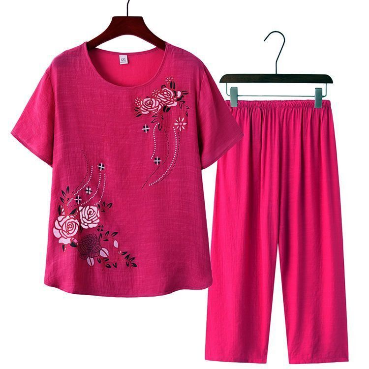 Pijama VảI LụA Cotton Tay NgắN 4XL