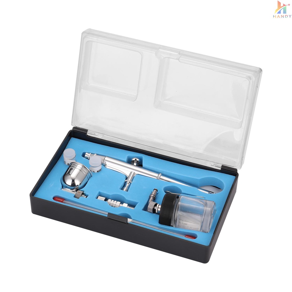 Bộ Cọ Vẽ Tranh Chuyên Nghiệp Với Đầu Nối G1 / 8 Và 2 Cốc Đựng Dung Dịch Lỏng 2 Kim + 2 Đầu Phun