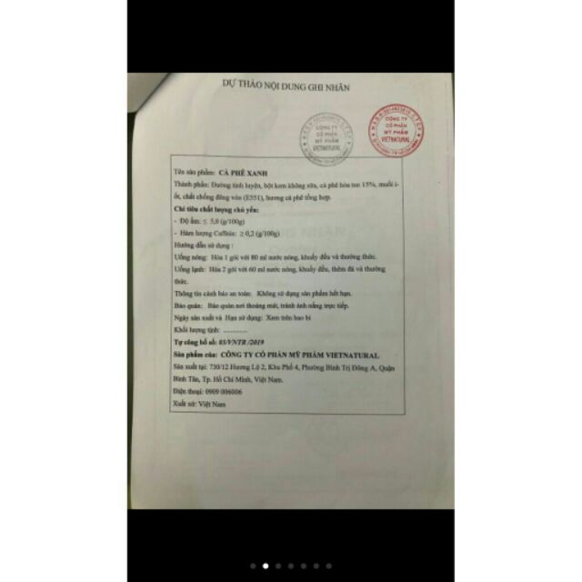 Cà Phê Xanh cty Thiên Nhiên Việt chính hãng 100% __ShopUyTin | BigBuy360 - bigbuy360.vn