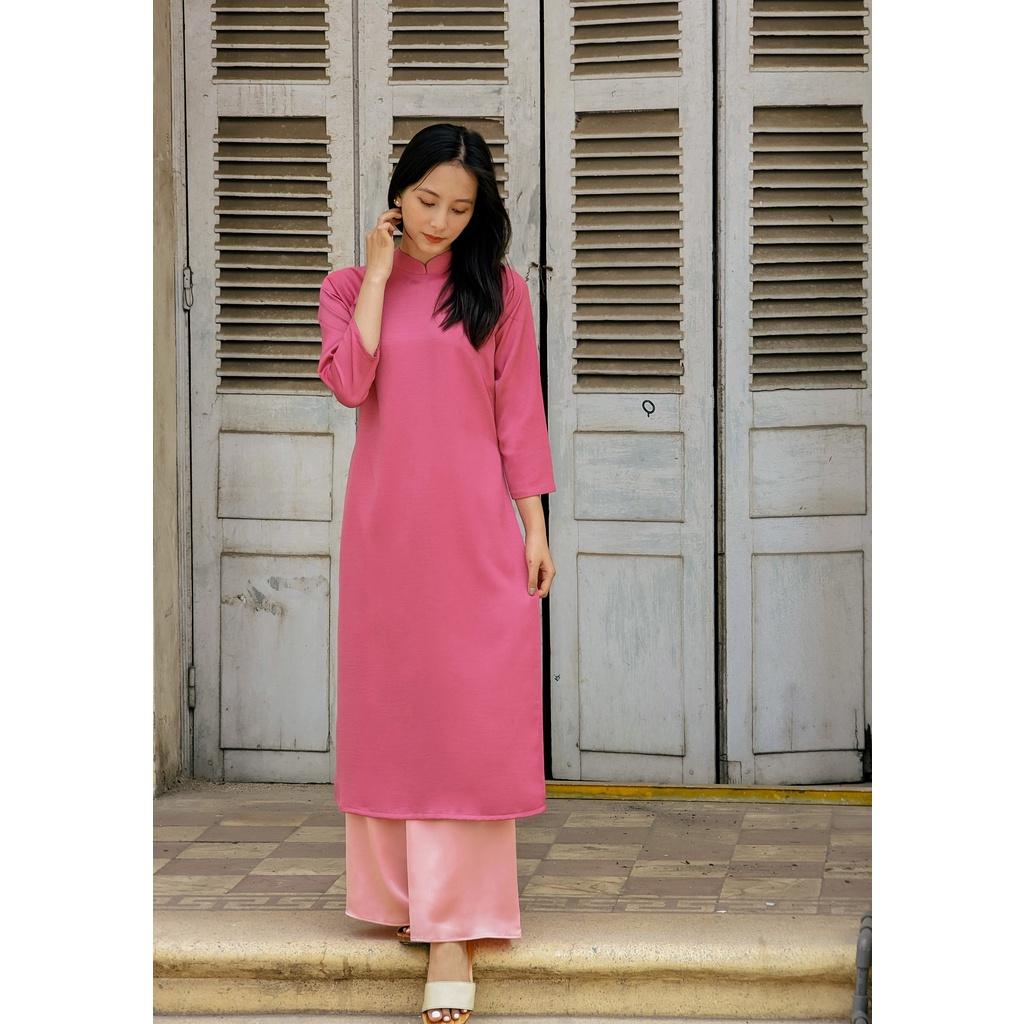 Set Áo Dài Rosemary tây thi hồng đậm