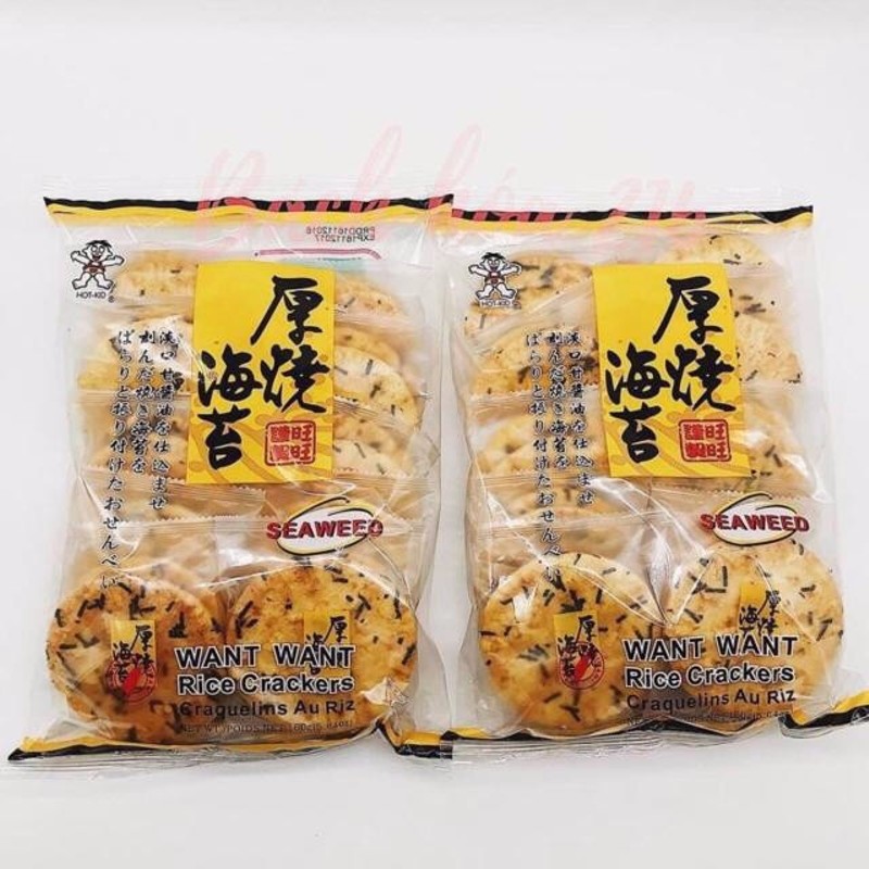 Bánh gạo rong biển 160g, bánh giòn tan, cùng với lớp bánh có rong biển khô, rất kích thích vị giác của bé.