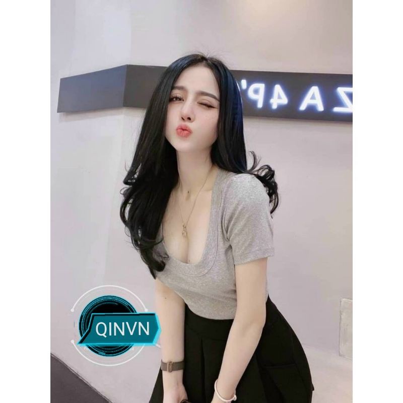 [Mã FAMAYWA giảm 10K đơn 50K] Áo thun cổ chữ U form ôm ngắn tay chất đẹp hàng vnxk | BigBuy360 - bigbuy360.vn