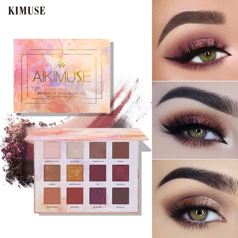 Bảng phấn mắt AIKIMUSE 12 màu lì ánh nhũ 1g*12 | BigBuy360 - bigbuy360.vn