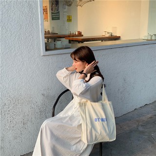 Túi tote vải trắng OT HER hàn quốc basic ulzzang