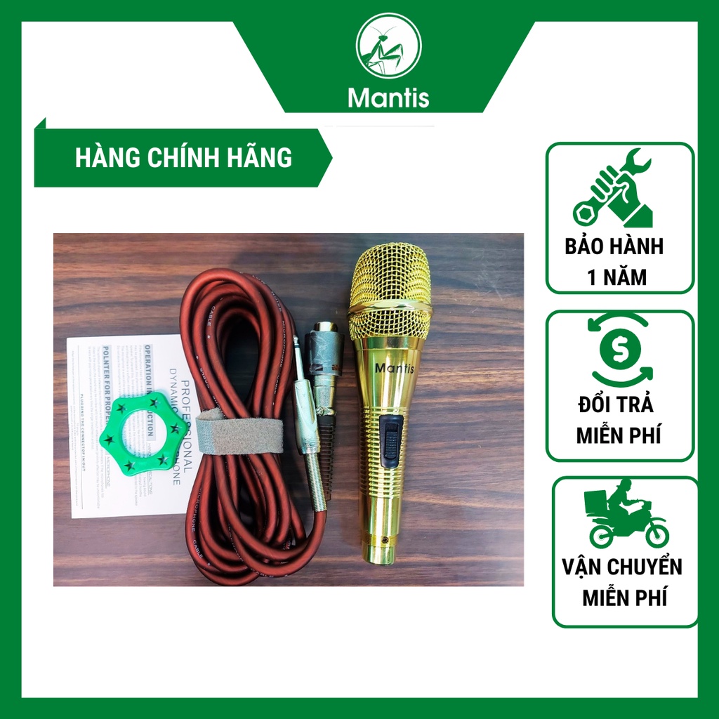 [RẺ VÔ ĐỊCH]Micro hát karaoke có dây Mantis MG-18 có dây chính hãng dùng cho tất cả cả các loại loa dây dài 6m