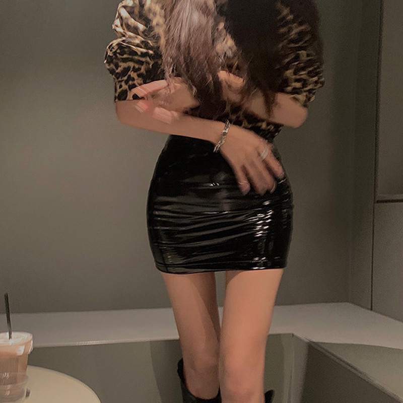 Chân Váy Ngắn Da PU Thiết Kế Quyến Rũ Thời Trang Mùa Hè Cho Nữ