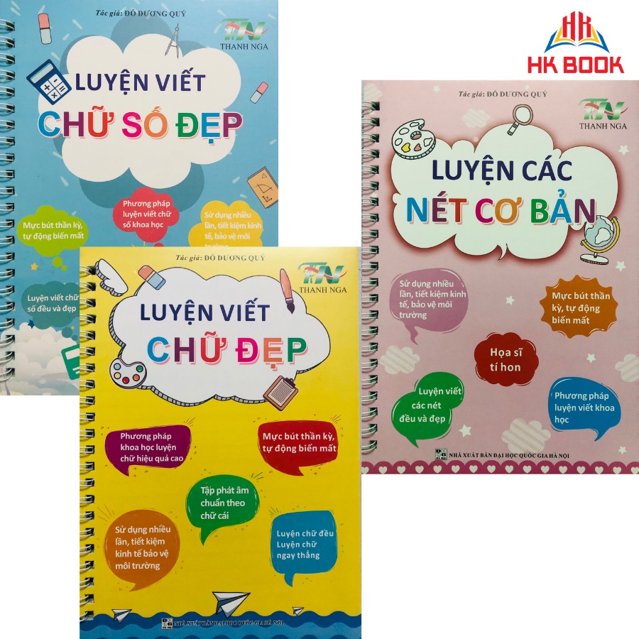 [Mã LIFEUPALL50K giảm 50K đơn 200K] Sách - Combo 3 Cuốn Luyện Viết Chữ Số Đẹp - Tự Bay Màu (3 cuốn)