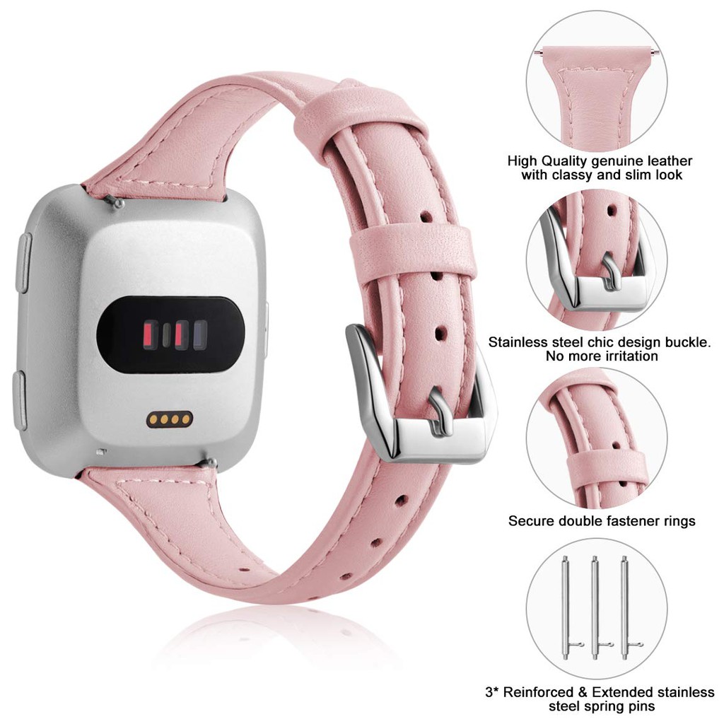 Dây da mỏng thay thế cho đồng hồ thông minh Fitbit Versa