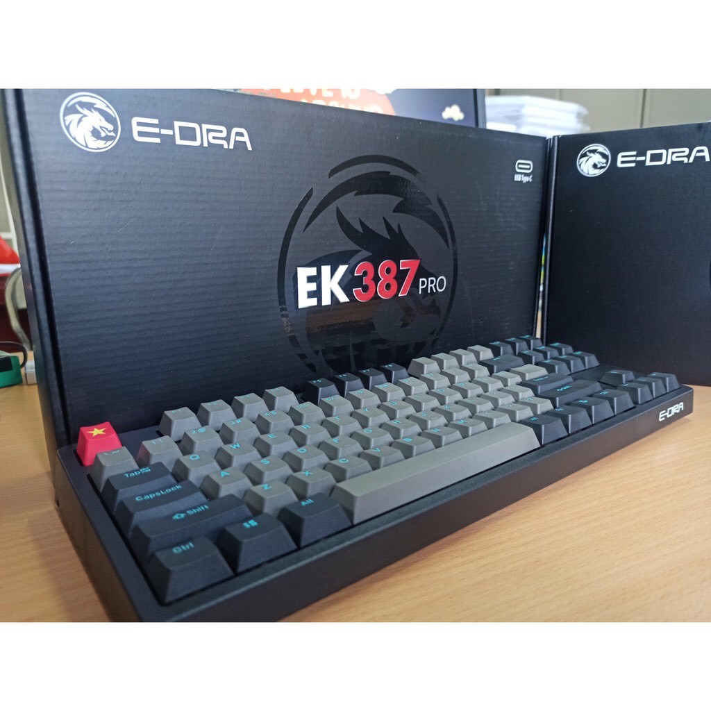 [Mã SKAMPUSHA7 giảm 8% đơn 250k]Phím cơ E-Dra EK387 Pro Gateron Version 2021 Keycaps PBT SKY DOLCH cao cấp - Chính hãng