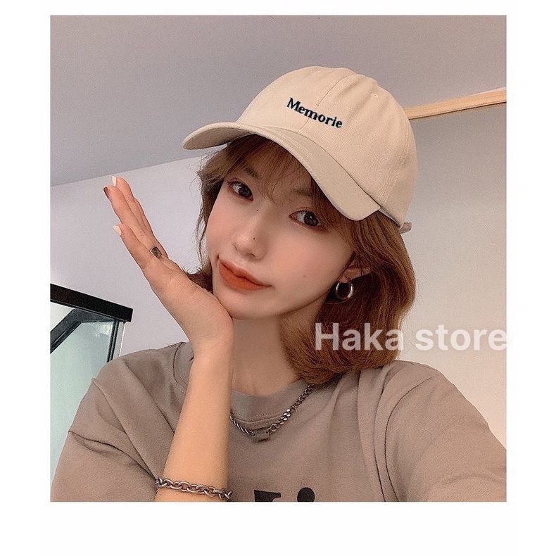 Mũ lưỡi trai | Nón kết thêu chữ Memorie phong cách Hàn Quốc Unisex Nam Nữ 2022
