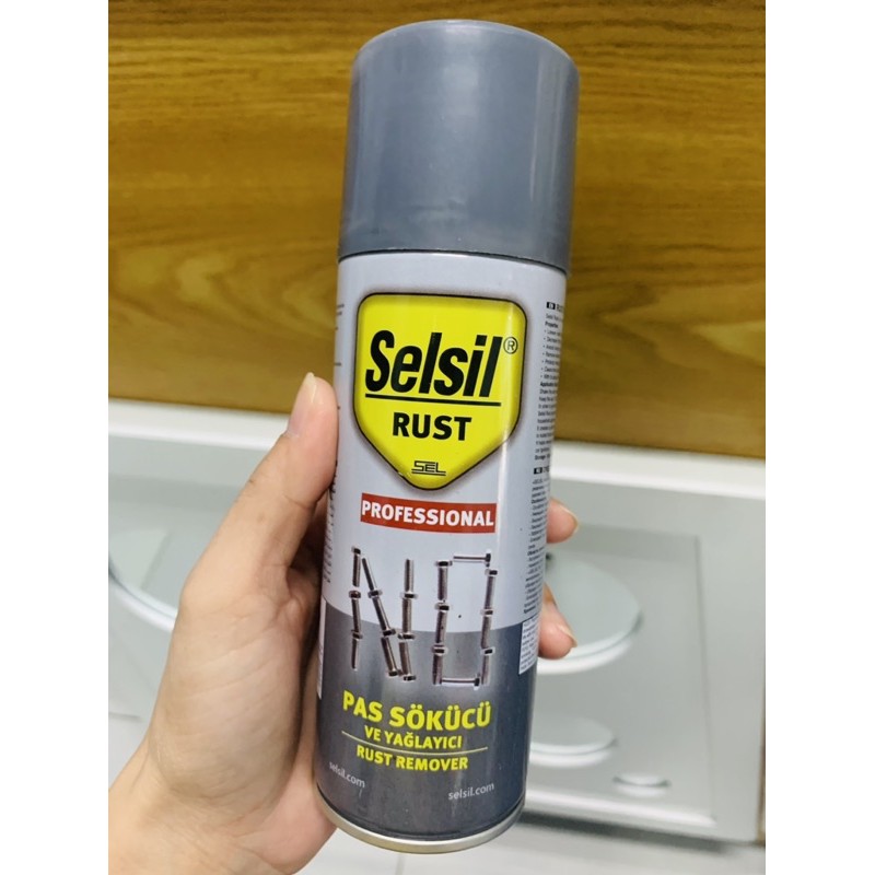 Dầu chống rỉ và phá sét cực nhanh, tẩy rửa làm sạch bề mặt và chống ma sát Selsil Rust 200ml (nhập khẩu Thổ Nhĩ Kì)