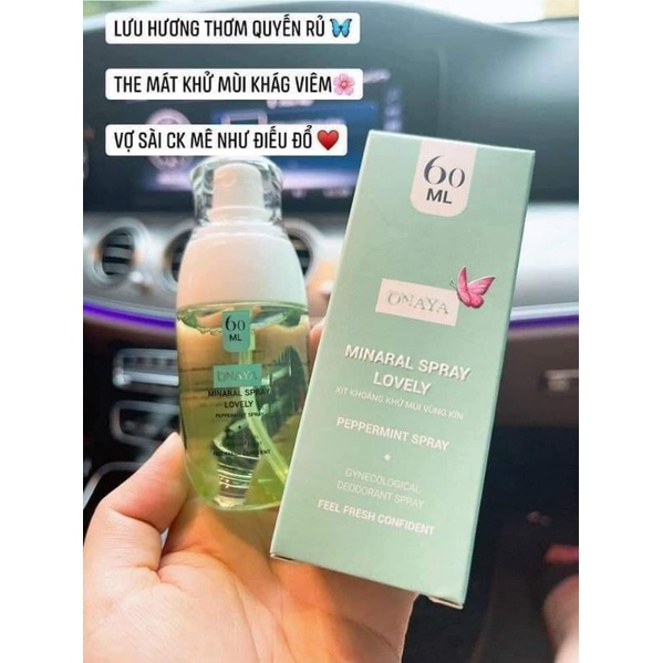 Xịt khoáng Onaya 60ml, dung dịch Cúc La Mã 120ml giúp sạch, thoáng, thơm, khử mùi vùng kín