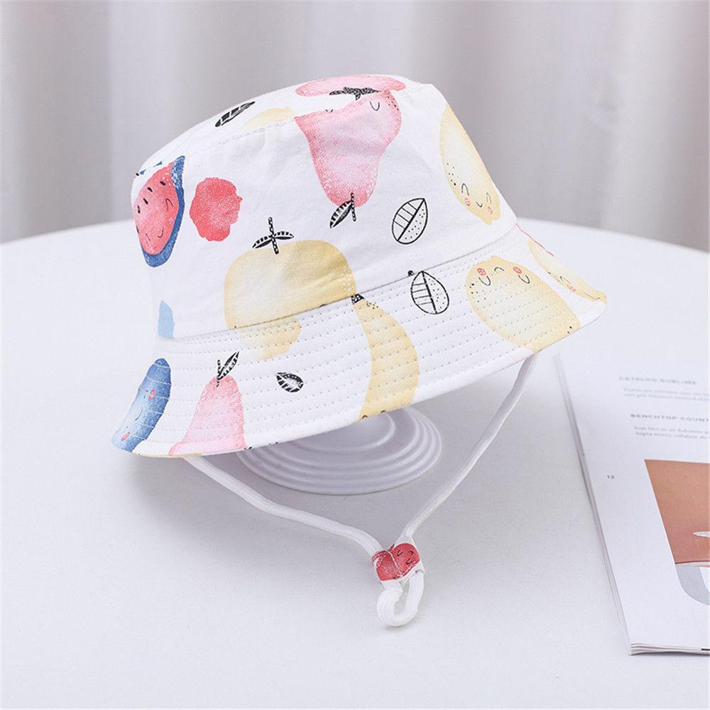 HS Mũ Bucket Chống Tia UV In Họa Tiết Hoạt Hình Dễ Thương Thời Trang Đi Biển Cho Bé