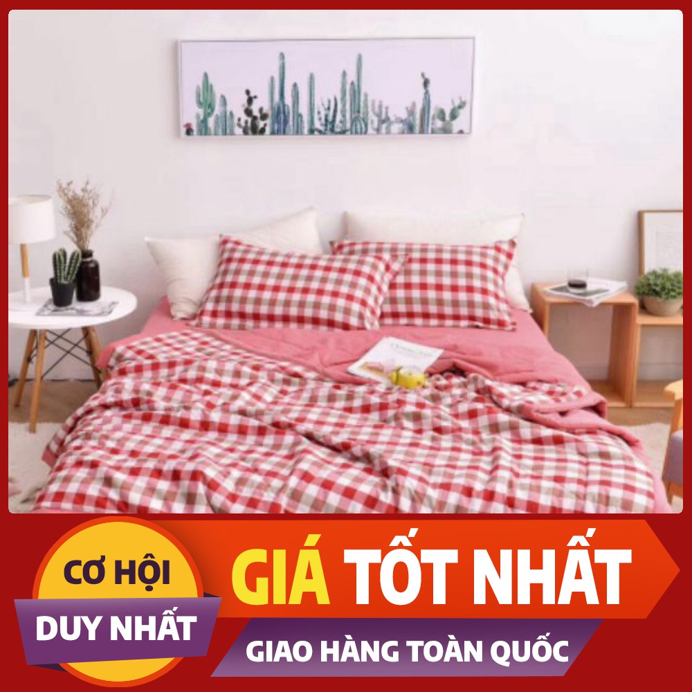 Set 4 món chăn ga gối trần bông đũi nhập khẩu Nhật Bản ( chat để chọn mẫu)