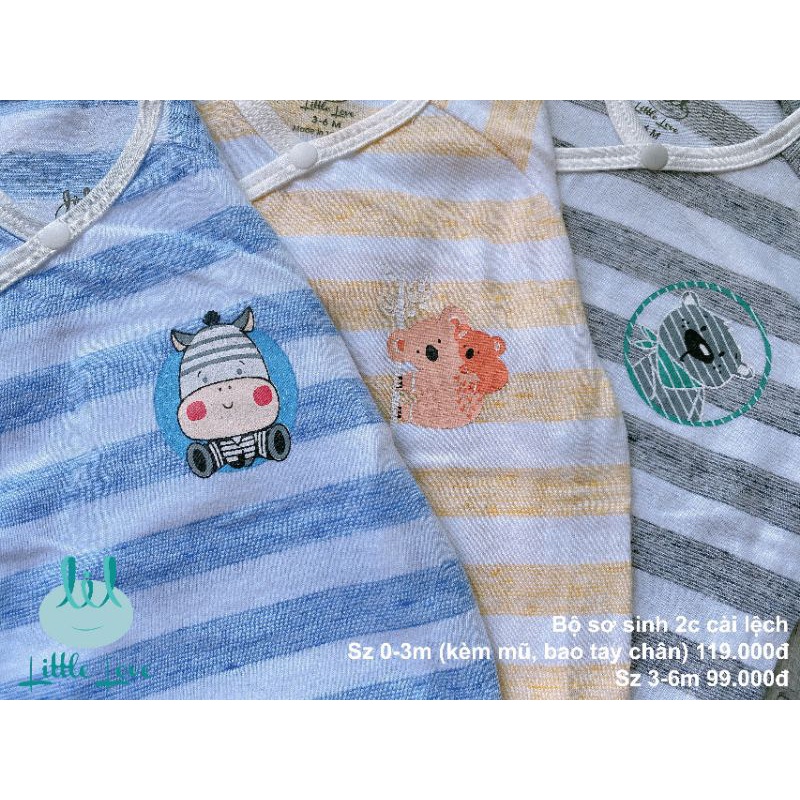 Lil little love - Bộ sơ sinh cotton dài tay cho bé 3-7kg