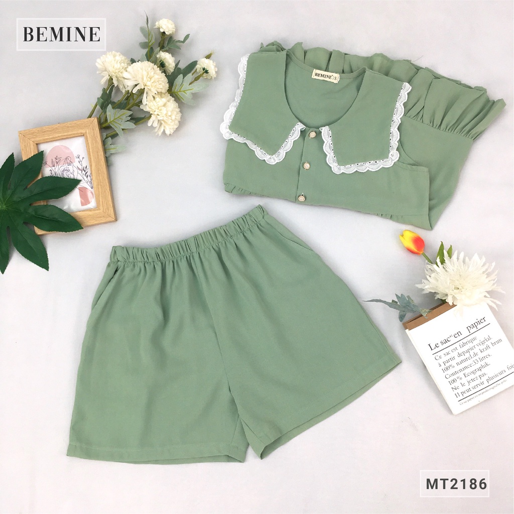 Set bộ mặc nhà dễ thương BEMINE MT2186XANH