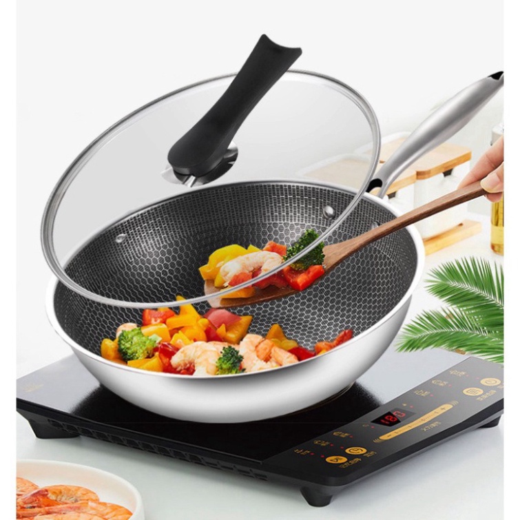 Chảo Chống Dính Vân Tổ Ong Cao Cấp - Lòng Sâu - 𝐝𝐮̀𝐧𝐠 đ𝐮̛𝐨̛̣𝐜 𝐜𝐡𝐨 𝐭𝐚̂́𝐭 𝐜𝐚̉ 𝐥𝐨𝐚̣𝐢 𝐛𝐞̂́𝐩 -