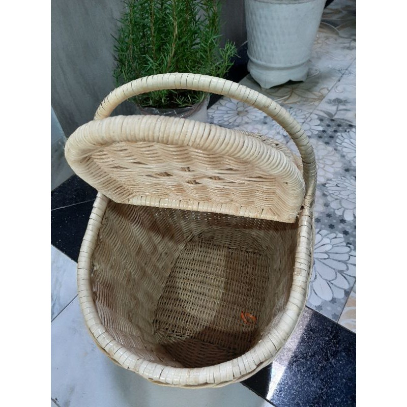 Giỏ mây đan có nắp đậy | BigBuy360 - bigbuy360.vn