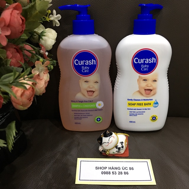 Dầu gội + dầu xả và sữa tắm cho bé Curash Baby Care cho bé yêu