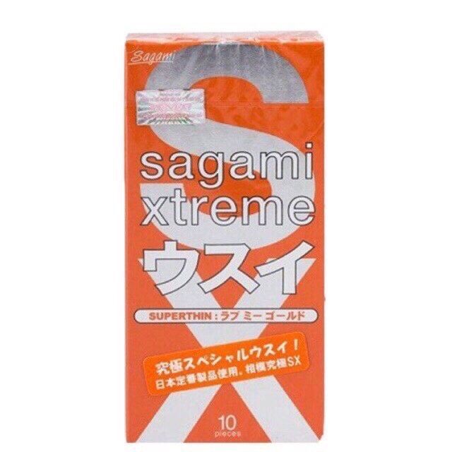 Bao cao su Sagami Xtreme siêu mỏng trơn (hộp 10 chiếc)