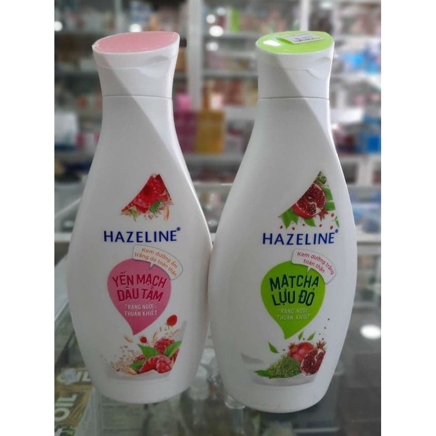 Kem dưỡng trắng body Hazeline dưỡng ẩm sáng mịn da yến mạch / matcha (230ml)