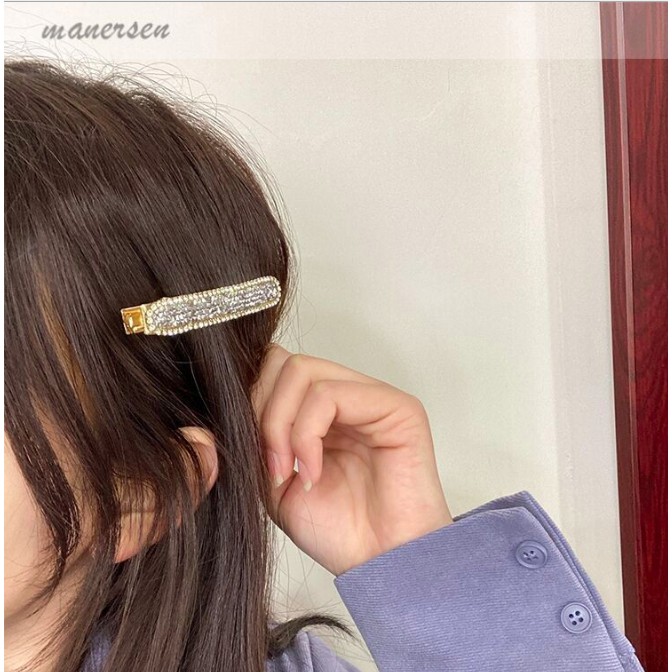 Cặp Tóc, Kẹp mỏ vịt nhiều màu gắn đá chanh xả dễ thương