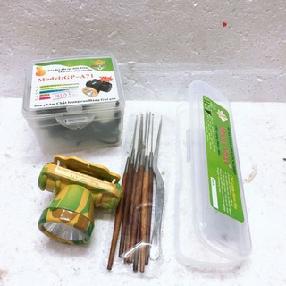 [Mỹ Phẩm Hồng Sơn] Combo Bộ Lấy Ráy Tai 8 Món (Có Hộp) và Đèn Lấy Rái Tai Đội Đầu