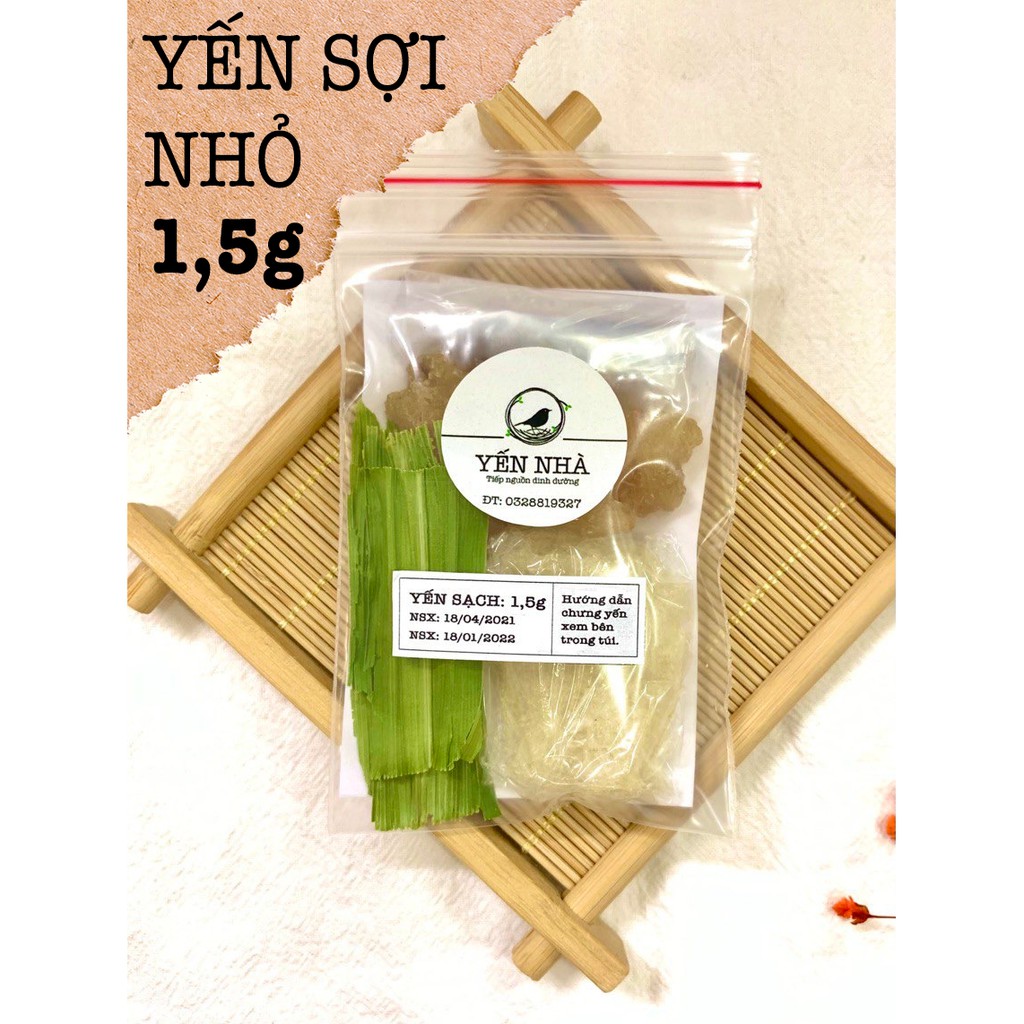 Yến sào lá dứa nhãn kèm theo hướng dẫn chưng yến - Yến Nhà