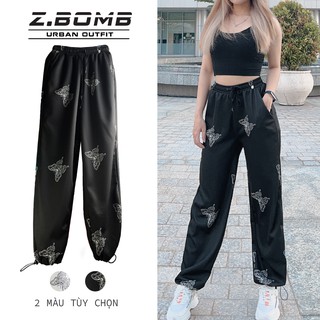 Quần Butterfly Hot Trend Jogger Unisex Nam Nữ Ống Rộng Ống Bó Rút Gấu 2 Form Thể Thao ZBOMB