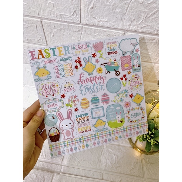 Sticker theo tờ trang trí love box , khung ảnh 3D ,Scrapbook chủ đề Happy và Happy Brithday không dán decal