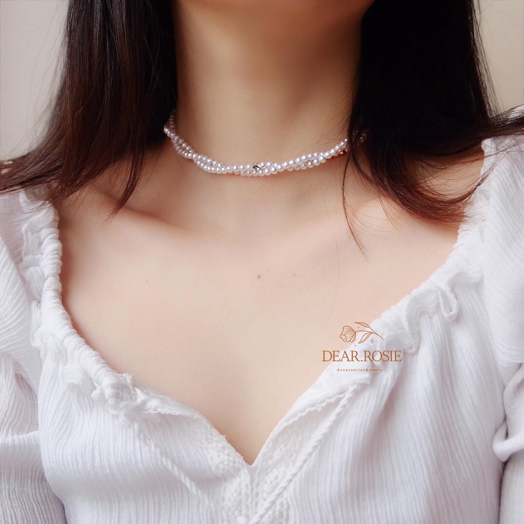 Dây Chuyền N.Trai Nhân Tạo Xoắn Đá Phale DEAR ROSIE Vòng Cổ Chuỗi Hạt Dạng Xoắn Phụ Kiện Trang Sức Thanh Lịch