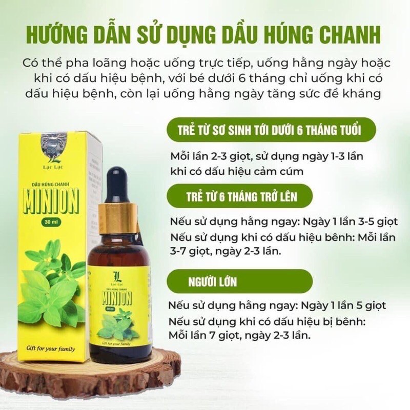 [Chính hãng] Dầu húng chanh minion + tặng dầu tràm