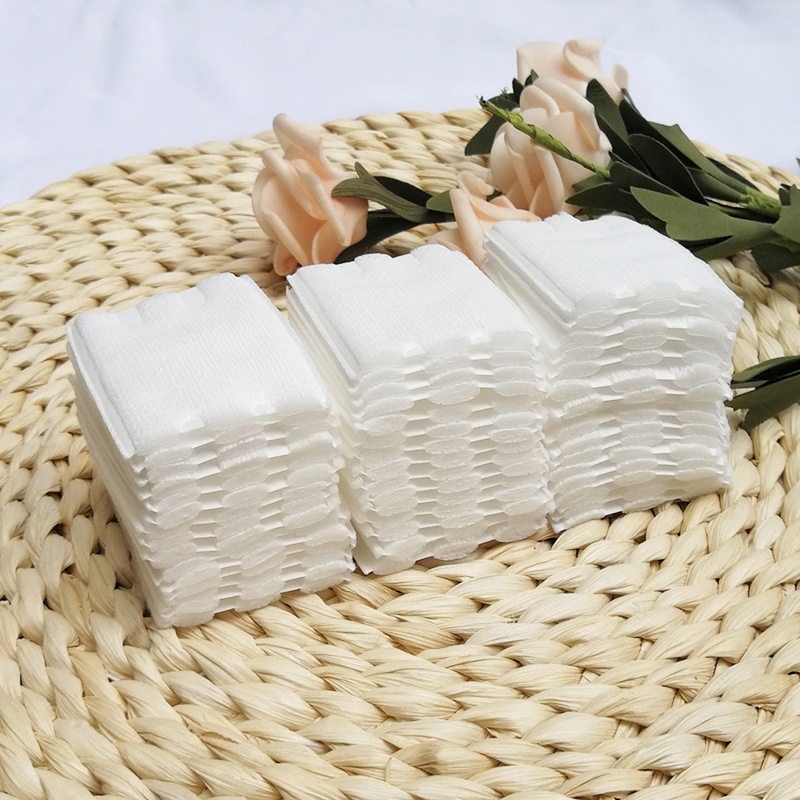 Bông tẩy trang 100% cotton 3 lớp mềm mịn thấm hút cực tốt Bông tẩy trang 100 miếng/bịch -URB-HZM