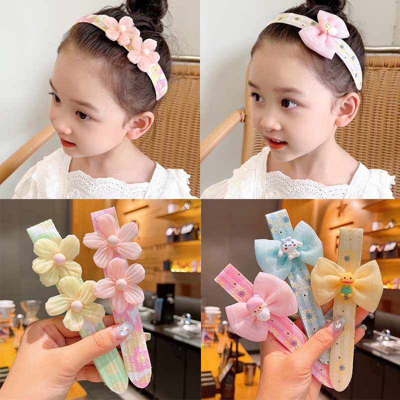 Băng Đô Đính Nơ Hoa Nhiều Màu Sắc Dễ Thương Cho Bé Gái