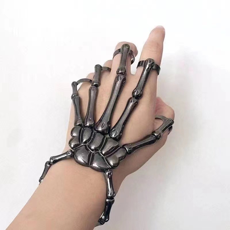Sản Phẩm Trang Trí Halloween / Vòng Đeo Tay Hình Bộ Xương Bàn Tay Năm Cánh / Vòng Tay Có Thể Điều Chỉnh Được Thời Trang